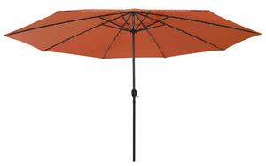 VidaXL Kültéri Napernyő - Terrakotta - 400 cm - LED