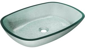 Mexen Araks 54 x 39 cm-es, ezüst színű üveg pultra szerelhető mosdókagyló - 24155411