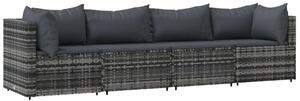 VidaXL Polyrattan Kerti Ülőgarnitúra - 4 Fős - Szürke