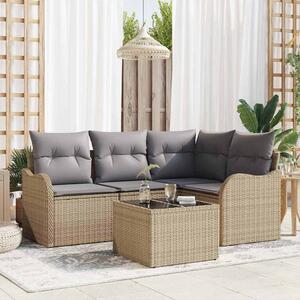 Kerti Kanapé Szett párnával 5 pcs Bézs Poli rattan