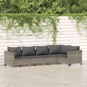 VidaXL Polyrattan Kerti Ülőgarnitúra - 5 részes - Szürke