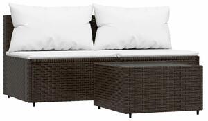 VidaXL 3 részes Kerti Ülőgarnitúra - Barna Polyrattan