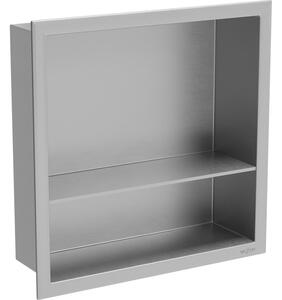 Mexen X-Wall-R fali fülke polc peremmel és polccal 30 x 30 cm, inox - 1910303010S