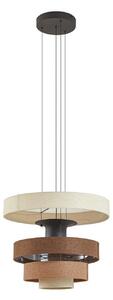 Függőlámpa Lucande, Peldano, dimmable, Barna / Rozsdabarna, Nappali, Szövet / Textília, Modern