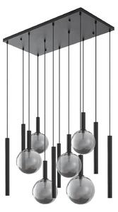 Függőlámpa Lucande, Lumavia, dimmable, Fekete, Étkező, Üveg, Modern