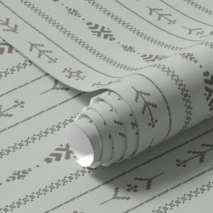 Tapéta Etnikus motívum szürke és menta színű mintákkal, Tapétá geometria, Tapétá geometria csíkok, a00138 : Uwalls.hu