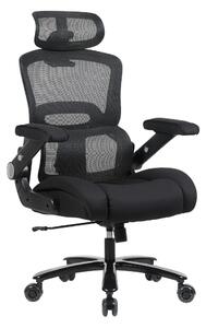 Extra méretű irodai szék, hálós forgószék, fekete (NBT-3013-02)