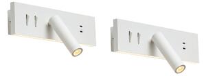 2 darabos modern, állítható fehér fali lámpa USB-C-vel, LED-del - Modric