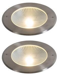 2 darabos modern földbe süllyeszthető spotlámpa szett acél LED-del 20W - Bridge