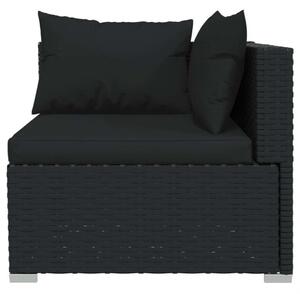 Polyrattan Kerti Ülőgarnitúra - 6 részes - Fekete