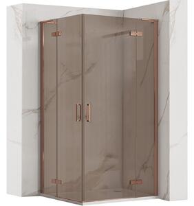 Rea Hugo Double, kétszárnyú zuhanykabin 80 (ajtó) x 80 (ajtó) x 200 cm, 6 mm-es szürke üveg, rézprofil, KPL-K6971