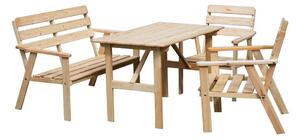 ROJAPLAST Nordic Fenyőfa Kerti Bútor Garnitúra - 110 cm