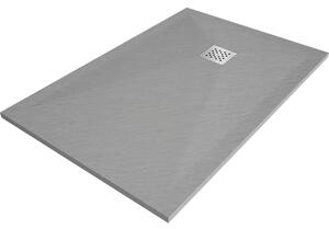 Mexen Stone+ 120 x 100 cm-es, szürke-beton hatású, téglalap alakú kompozit zuhanytálca - 44611012