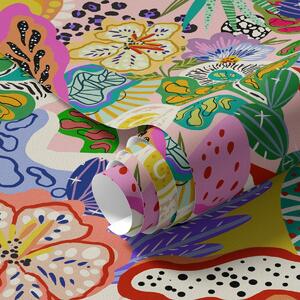 Tapéta Absztrakt virágos nyomtatás pop art stílusban, Virágok és növények tapétá, a00167 : Uwalls.hu