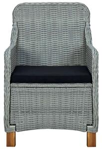 Polyrattan Kültéri Étkezőgarnitúra - 7 részes - Világosszürke
