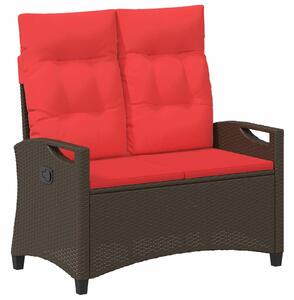 VidaXL Kerti pad Barna és Piros 105 x 60 x 112 cm Acél és poliészter