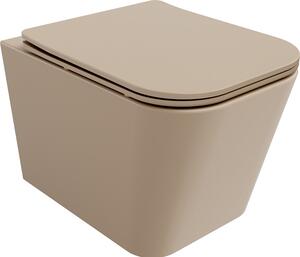 Mexen Teo Rimless WC csésze lassan záródó slim ülőkével, duroplast, cappuccino matt - 30854064