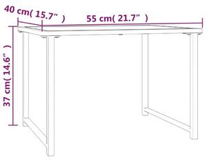 VidaXL antracitszürke acél kerti asztal 55x40x37 cm