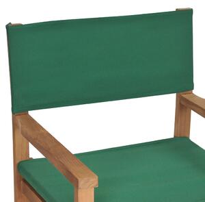 VidaXL 2 db zöld tömör tíkfa összecsukható rendezői szék