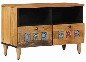 VidaXL TV szekrény fiókkal Természetes 70 x 33 x 46 cm Tömör Mangófát