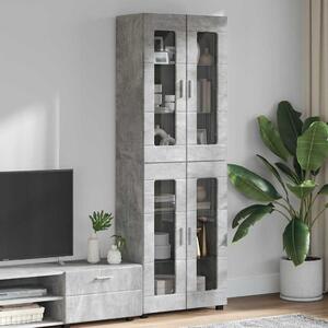 Magasfiú polcokkal Beton Szürke 60 x 35 x 182 cm Faanyag