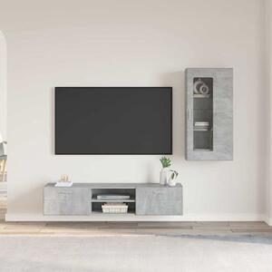 TV szekrény garnitúra fiókkal polcokkal Beton Szürke Faanyag