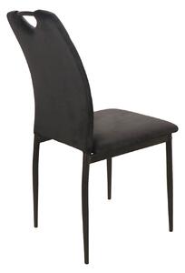 RIP szék Fekete (Bluvel 19 szövet) - modern, kárpitozott, bársony, nappaliba, étkezőbe, irodába, fogantyúval