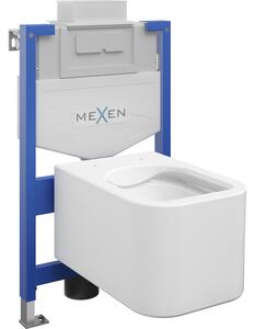 Mexen WC fali alatti szett Fenix XS-U keret WC csészével Elis, fényes fehér - 6853391XX00