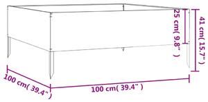 VidaXL corten acél kerti magaságyás 100 x 100 x 41 cm