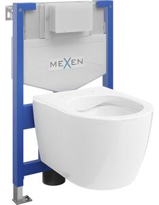 Mexen rejtett WC készlet Fenix XS-F vázzal és Carmen WC csészével, fényes fehér - 6803388XX00