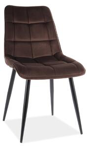 CHIC szék Barna (Bluvel 48 szövet) - modern, kárpitozott, bársony, nappaliba, étkezőbe