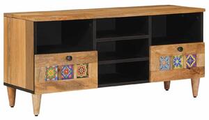 VidaXL TV szekrény fiókkal Természetes 100 x 33 x 46 cm Tömör Mangófát