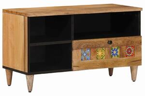 VidaXL TV szekrény fiókkal Természetes 80 x 33 x 46 cm Tömör Mangófát