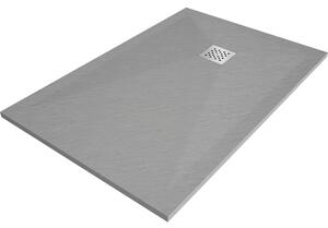 Mexen Stone+, négyszögletes ásványi kompozit kád 100 x 70 cm, szürke-beton, 44617010