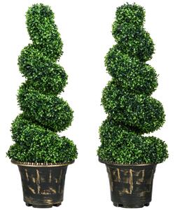 Műnövény szett, 2 db buxus, cserépben 90cm magas