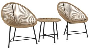 Polyrattan kerti bútor, 2 személyes szett