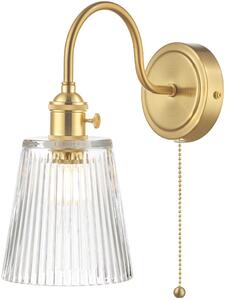 Dar lighting glamour klasszikus fali lámpa hadano sárgaréz átlátszó darhad0740-05