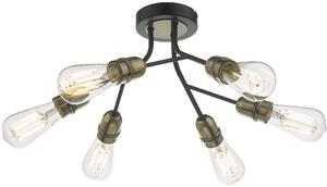 Dar lighting loft vintage mennyezeti lámpa remy antik sárgaréz fekete darrem0654