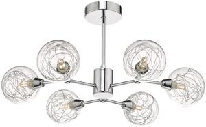 Dar lighting glamour modern mennyezeti lámpa tyka csiszolt króm átlátszó dartyk6450