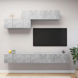 VidaXL 6 részes betonszürke forgácslap TV-szekrényszett