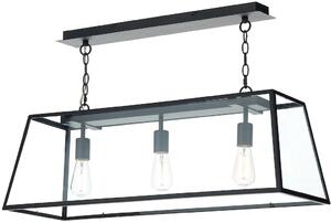 Dar lighting klasszikus modern vintage függeszték academy fekete átlátszó daraca0322