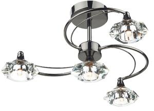 Dar lighting glamour kristály modern mennyezeti lámpa luther fekete króm darlut0467