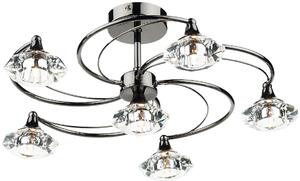 Dar lighting glamour kristály modern mennyezeti lámpa luther fekete króm darlut0667