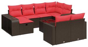 VidaXL 11 részes barna polyrattan kerti ülőgarnitúra párnákkal