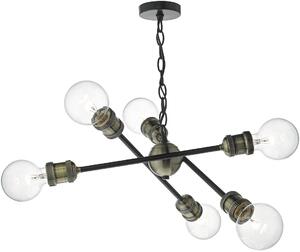 Dar lighting loft vintage függeszték brigade antik sárgaréz fekete darbri0654