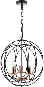 Dar lighting klasszikus vintage függeszték phoenix fekete réz darpho0322