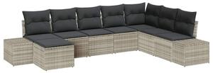 VidaXL Kerti Kanapé Szett párnával 8 pcs polirattan