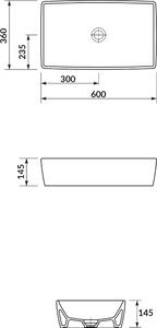 Cersanit City mosdótál 60.5x36 cm négyszögletes mosdótálak fehér K35-047-ECO