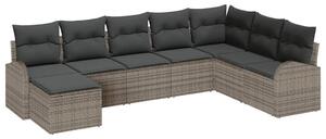 VidaXL Kanapé Szett párnával tárolóval 8 pcs Szürke polirattan