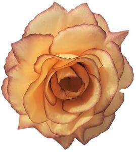 Rózsa virágfej O 10 cm-es barack és bordó művirág